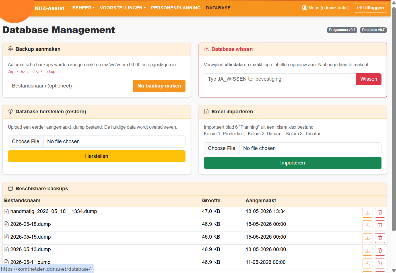 KHZ-Assist database management