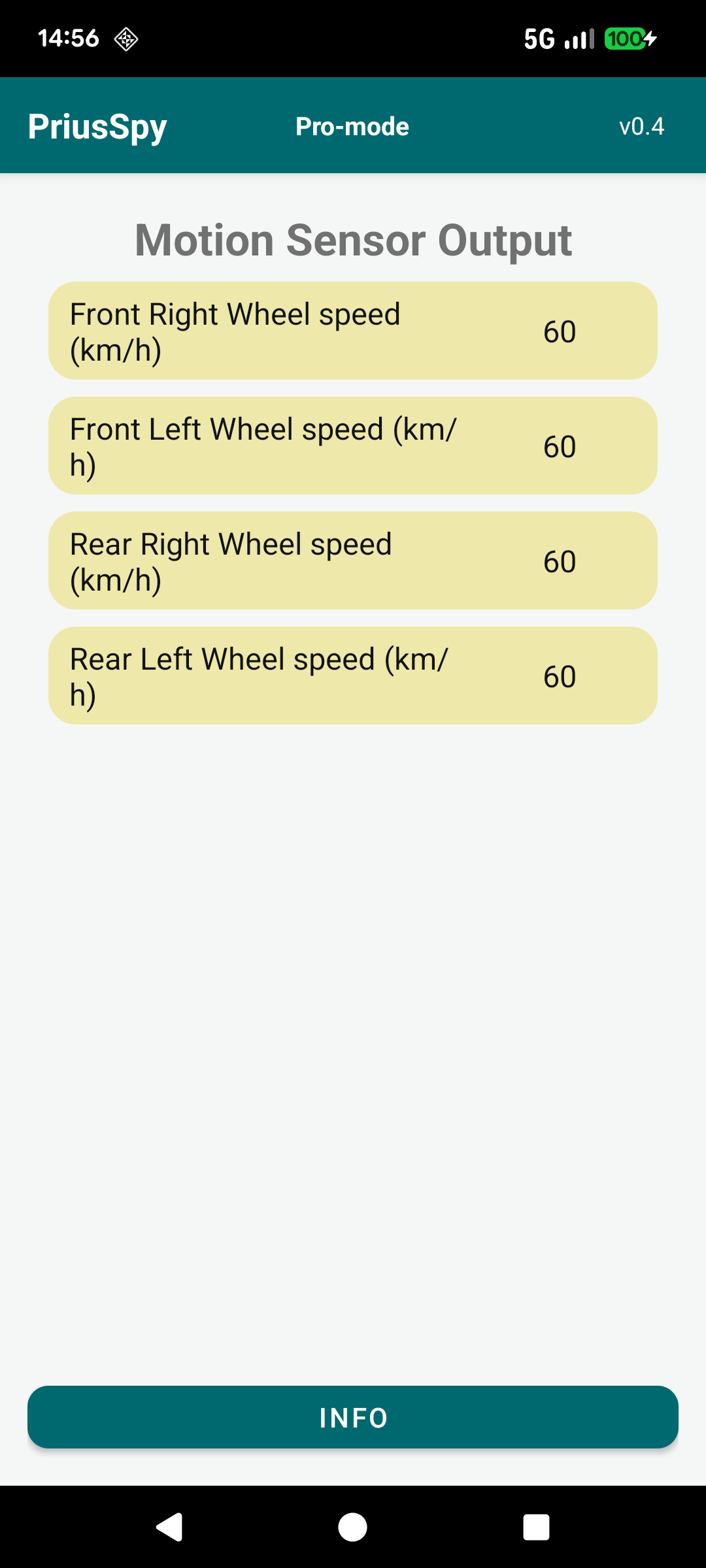Wheel / ESP‑ABS Sensors screen